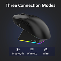 Ratón Inalámbrico para Juegos AJAZZ AJ139 V2 MC con Base de Carga Magnética RGB, Diseño Ligero, 12K DPI, Batería de 500 mAh, Sensor PAW3311