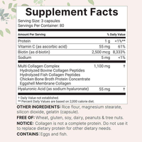 Capsules de collagène multiples, types I, II, III, X, peptides de collagène, extraits d'herbes, créatine, biotine, vitamines, complément alimentaire pour adultes, OEM, ODM