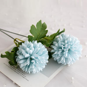 Fabricants en gros 2 fourchette soie chrysanthème pompon fleur pissenlit artificielle pour la décoration intérieure - Product Image 6