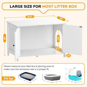 Mueble para Caja de Arena para Gatos, a Prueba de Perros, Gabinete Oculto para Baño de Gatitos, Entrada Baja, Cajas de Madera para Gatos, Control de Olores - Product Image 6