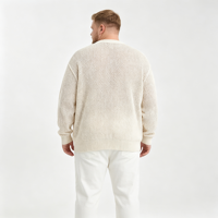 Pull en laine artificielle côtelé à col rond et manches longues pour homme, motif ajouré, collection automne-hiver OEM