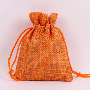 Sac à cordon en lin naturel multicolore, écologique, petite pochette en chanvre, cadeau de mariage, sac à bijoux, sac anti-poussière - Product Image 6