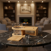 Support de verres à whisky moderne et écologique, non pliable, avec sous-verre carré en bois, pour bureau à domicile, support de rangement individuel pour bière