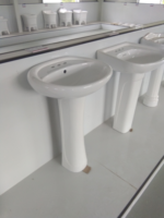 Ensemble sanitaire européen en céramique à double chasse, WC à double chasse, lavabo sur colonne, siphon en P pour salle de bain