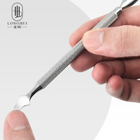 Pousse-cuticules personnalisé Longhui à double tête en acier inoxydable 410/420, outil de manucure pour l'élimination des peaux mortes