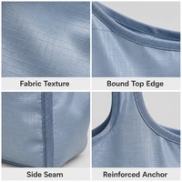 Sac fourre-tout en polyester personnalisé, fermeture à glissière, design pliable réutilisable pour les courses au supermarché, logo et couleur personnalisés