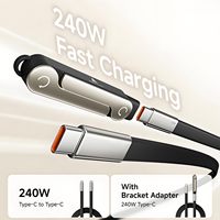 Nuevo Adaptador USB C de 240w con Cable Tipo C 2026, Carga Rápida PD, Soporte Invisible 2 en 1 para Kit de Cargador de Teléfono Xiaomi Huawei
