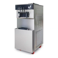 Machine à glaces professionnelle en acier inoxydable 3 saveurs, machine à gelato de comptoir