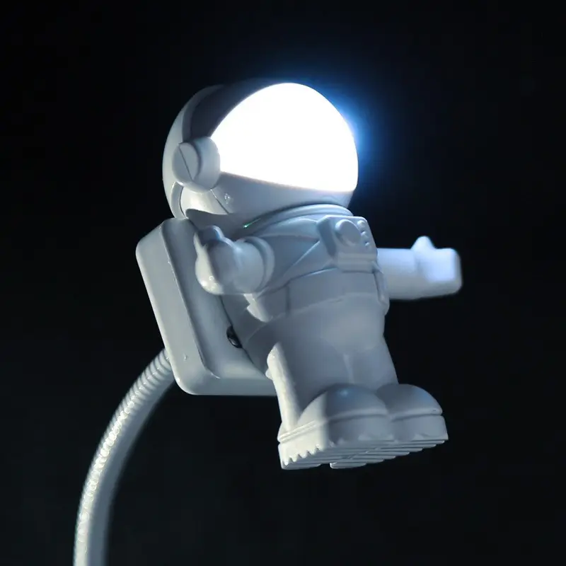 White Tube Flexible Spaceman Computer Reading Lamp Led Adjustable Astronaut Night Light