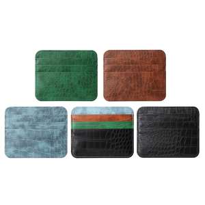 Tarjeteros de Cuero PU Estilo Cocodrilo con Logotipo Personalizado, Cartera Minimalista Delgada para Hombre, Hecho en China - Product Image 2