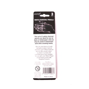 Ensemble de 3 crayons fusain blanc peinture sur papier teinté vente en gros mettre en évidence des crayons fusain croquis - Product Image 5