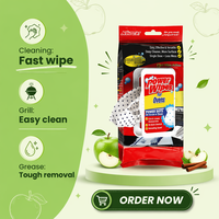Lingettes nettoyantes pour barbecue haute performance, puissant dégraissant pour grilles et grilles de cuisson en acier inoxydable, lingette de nettoyage pour barbecue