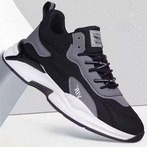 Men's Summer Breathable White PU Korean-Style Sneakers Great Soft All-Match <b>Height</b>-<b>Increasing</b> Trendy Lace-Up Mesh Walking <b>Shoes</b> - Product Image 5