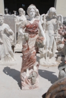 Sculpture en pierre naturelle, prix d'usine, statue de dame grecque en marbre coloré, artisanat en pierre de granit de couleur mélangée pour la maison en plein air