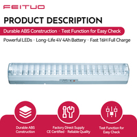 Lampe de secours murale portable à 60 LED linéaires, boîtier ABS durable, rechargeable, pour bâtiments commerciaux