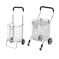 Chariot à main pliable antirouille, petit chariot de supermarché en alliage d'aluminium, chariot de courses pour légumes et épicerie