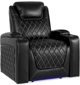 Home Theater Seating Power Recliner Single Recliner Sofa Seats Set Camel Color Furniture Recliner