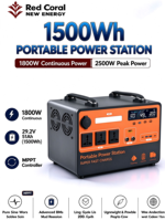 Centrale Électrique Portable 1500W 1320Wh au Lithium Fer Phosphate, Onduleur à Onde Sinusoïdale Pure, Générateur Solaire à Insertion Directe MPPT