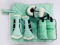 Ensemble professionnel d'équipement équestre : Bottes de cheval, tapis de selle, bonnet anti-mouches et protège-ventres