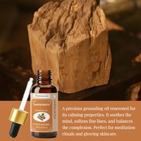 Huile Essentielle Pure de Bois de Santal Oud Bio en Gros pour Soins de la Peau, Aromathérapie, Diffuseur, Bougie, Savon et Parfum