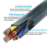 Funda Protectora de Cables con Cierre Hermético, PVC Negro, Lisa, para Protección de Cables