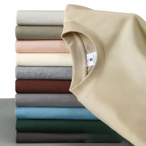 เสื้อยืดคัสตอมผู้ชาย ผ้าฝ้าย 100% 300 กรัม เสื้อยืดโอเวอร์ไซส์ หนานุ่ม ทรงหลวม ไหล่ตก คอริบยาว สตรีทแวร์ เสื้อยืดเรียบ - Product Image 6