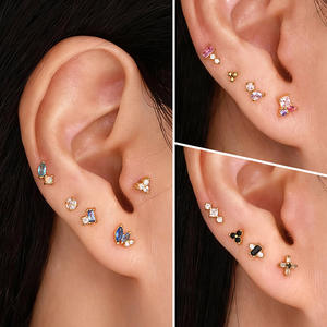 Orecchini Ipoallergenici per Uso Quotidiano Mini in Argento 925 Head Toi Et Moi Tubo in Titanio Impermeabile Comodi Borchie - Product Image 2