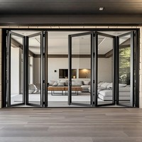 Portes pliantes intérieures en aluminium de haute qualité 6063, portes pliantes intérieures, portes en verre, portes françaises intérieures en aluminium pour cuisine