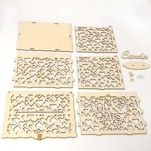 Nouvelle boîte à cadeaux de mariage DIY, boîte à monnaie en bois avec serrure, belle décoration de mariage, fournitures pour fête d'anniversaire, <span class=keywords><strong>rangement</strong></span>, modèle Microstar - Product Image 5