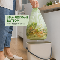 Composteerbare PLA groente- en fruitdraagtassen, plantaardig, met trekkoord, voor supermarkt, retail, productenverpakking, bulkdistributie
