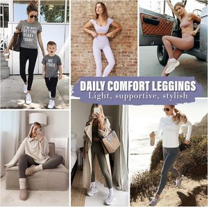 3 Pack for <strong>Leggings</strong> <strong>Pockets</strong> for Women Butt Lift High Waisted Tummy Control Workout Yoga Reg Plus Size Color Blocking Full - Product Image 5