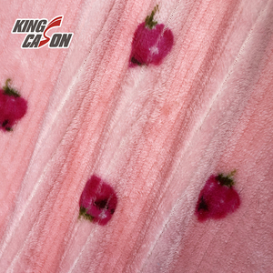 Kingcason fabricante chino impreso rosa fresa 2 lados franela polar tela cálida niños para manta ropa de cama Pijamas - Product Image 3