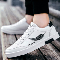 Nouvelles baskets décontractées pour hommes en synthétique à lacets, collection Printemps 2025 – Tendance, résistantes à l'usure, blanches, pour étudiants, usage quotidien