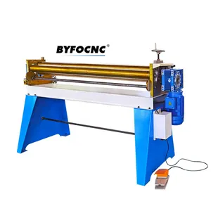 Byfocnc tấm nhôm Duct Rolling Machine điện ba con lăn máy