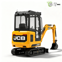 Mini-excavatrice JC-B 19C-1 haute performance, compacte, sur chenilles, moteur Perkins, 1,9 tonne, 11700W, pour travaux de construction, aménagement paysager et agriculture.