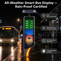 Affichage numérique extérieur commercial pour arrêts de bus, pour l'information sur les transports, la publicité et l'intégration dans la ville intelligente