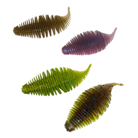 Umpan Lunak Buatan Bentuk Cacing Daun Datar, Ekor Jarum Berulir, Bentuk Kulit Babi, Bentuk Siput, PVC Tenggelam, Kemasan Besar untuk Memancing 10cm 7cm 6.5cm