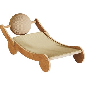 Papan Cakar Kucing Sisal Penuh Tanpa Tumpahan, Papan Cakar Vertikal dengan Bola Terintegrasi, Tempat Tidur Kucing Anti-Cakar, Gaya Angin yang Menggemaskan - Product Image 5