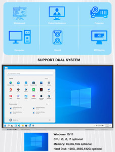 Xách tay 20-point cảm ứng tất cả-trong-một tương tác bảng trắng máy Ngón tay công nghệ cho Trung Quốc sử dụng - Product Image 4