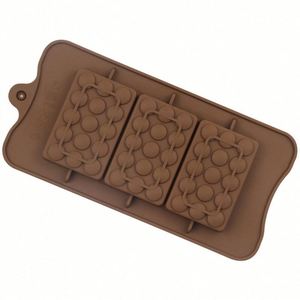 Moule en silicone pour pâtisserie, 3 cavités carrées et rondes, échantillon gratuit d'usine, fabrication artisanale DIY, chocolat, OEM/ODM - Product Image 2