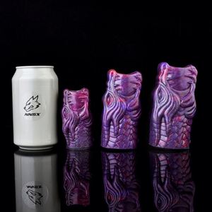 NNSX Dog Knot Sheath Silicone Penis Sleeve with Anti-drop Ring Deep Purple <b>Dildo</b> Extender Cock Enlargement Sex Toys for Men - Product Image 6