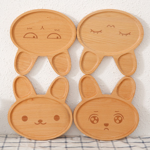 Japanese Beech Wood <b>Tray</b> Rectangular With Handle For <b>Tea</b> Coffee Hotel Restaurant Serving <b>Trays</b> Solid Color - Product Image 3