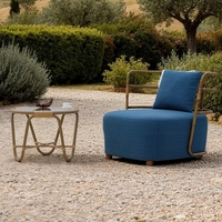 Ensemble de canapé et table basse de jardin en alliage d'aluminium moderne, mobilier d'extérieur durable et imperméable pour hôtels, restaurants, 2 places, patio
