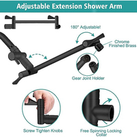 Système de Douche Luxe Moderne en Acier Inoxydable Poli avec Mitigeur Thermostatique Céramique Monocommande et Pommeau Pluie