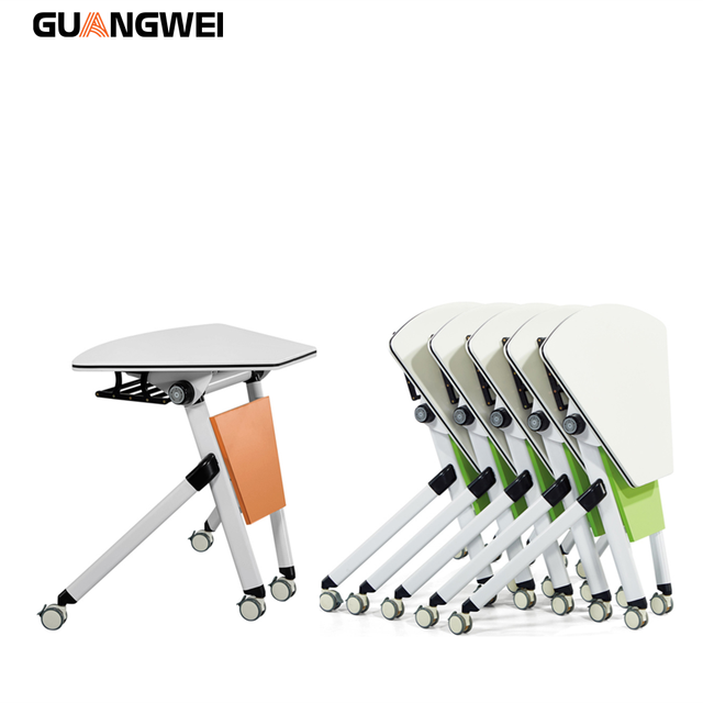 GUANGWEI Modern Eco-friendly Foldable School Classroom Conference Training Desk Table for University Study
