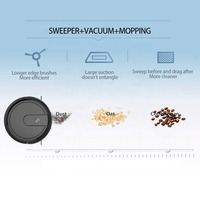 Robot Vacuum Pintar Terintegrasi untuk Hotel, Navigasi GYRO, Kontrol Jarak Jauh, Pembersihan Otomatis Basah Kering, HEPA EU/US
