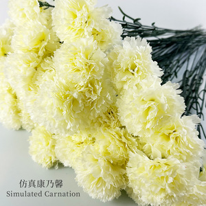 Bouquet de carnations artificielles 68 cm, fleurs en soie plastique haute simulation, décoration intérieure, accessoires de mariage - Product Image 4