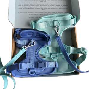 Set tali kekang hewan peliharaan, perlengkapan hewan peliharaan mewah lembut dapat disesuaikan Neoprene nyaman tidak ditarik tahan air PVC tahan lama - Product Image 1