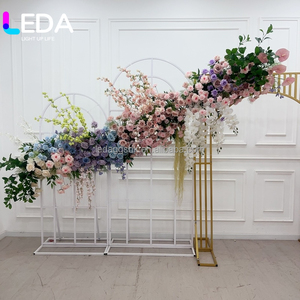 LEDA White Curved Shape Acrylic Party <b>Backdrop</b> Pvc Wedding Door Arch <b>Stand</b> <b>Backdrop</b> Event Decoration Party 3D Decoration Wall - Product Image 3