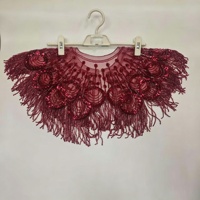 Ensemble de châles brodés de paillettes et de pompons, style vintage, de luxe, écologique, pour robes de mariée, avec décolleté avant et arrière